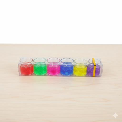 1.3 Inch Mini Colorful Gel Candles (6 Pcs Box) | Unique Bazar