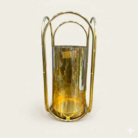 Unique Bazar: 10" Gold Frame Glass Holder (24 Pcs) Diwali