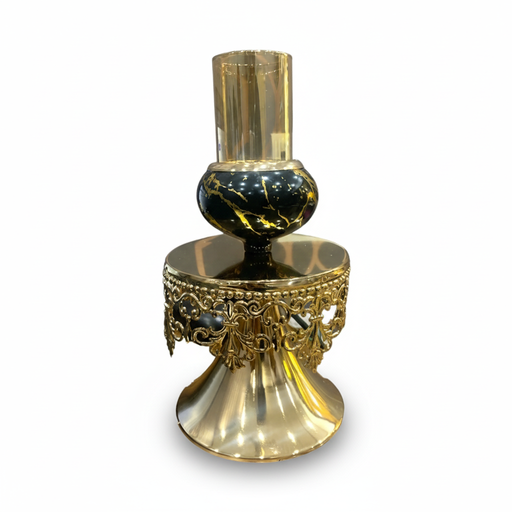 Unique Bazar: Gold Marble Candle Holder for Diwali Decor