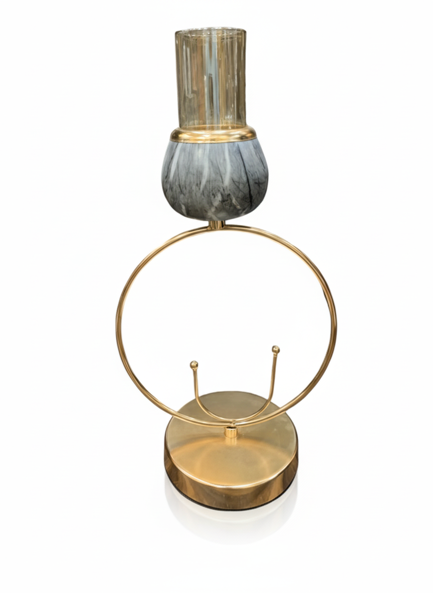 Unique Bazar: Modern Gold Ring Candle Holder - Diwali Decor