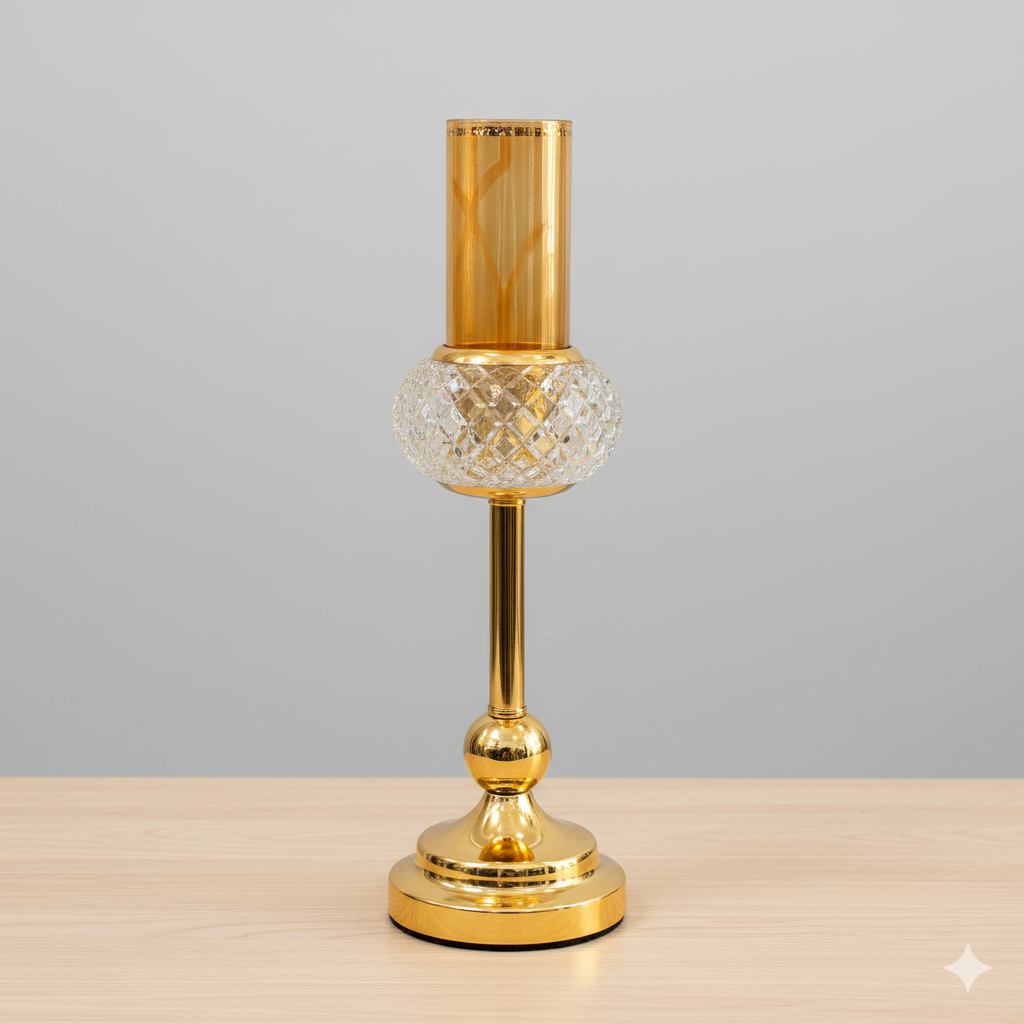 Artisanal Golden Candle Holder | Unique Bazar Diwali Decor
