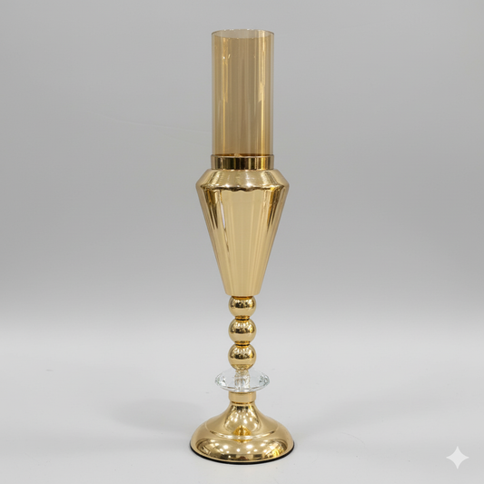 Unique Bazar: Golden Pillar Candle Holder for Diwali