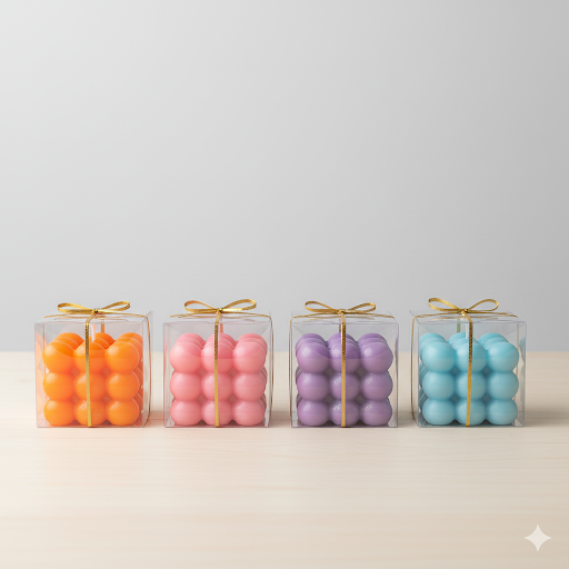 2.8 Inch Scented Bubble Cube Candles (Assorted Colors) | Unique Bazar