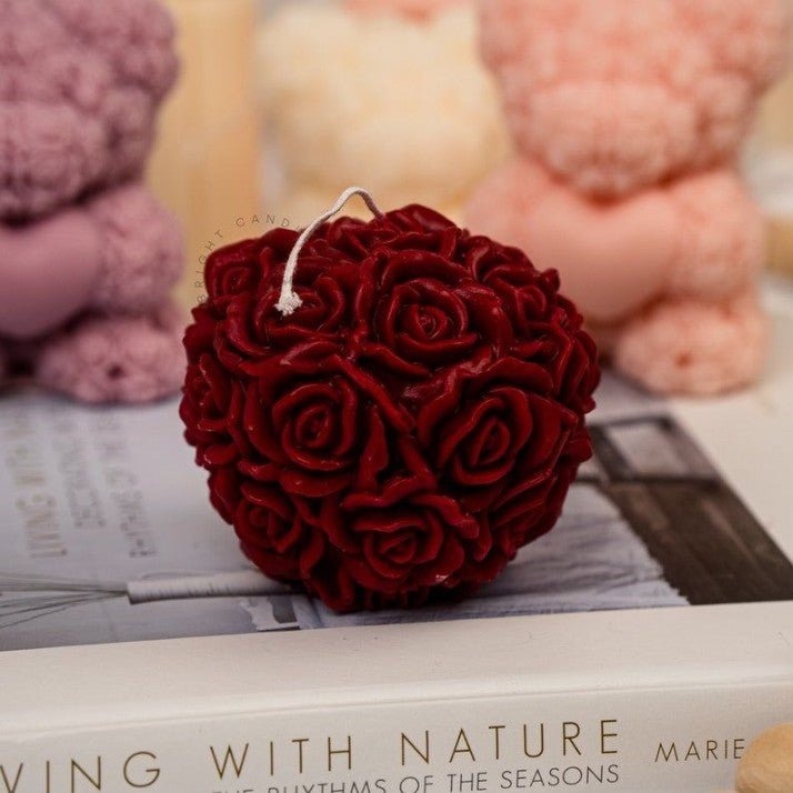 Unique Bazar: Handcrafted Rose Ball Candle for Diwali