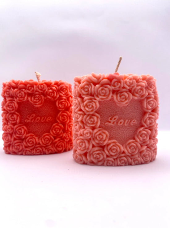 Unique Bazar: Love Rose Candle - Artisanal Diwali Decor
