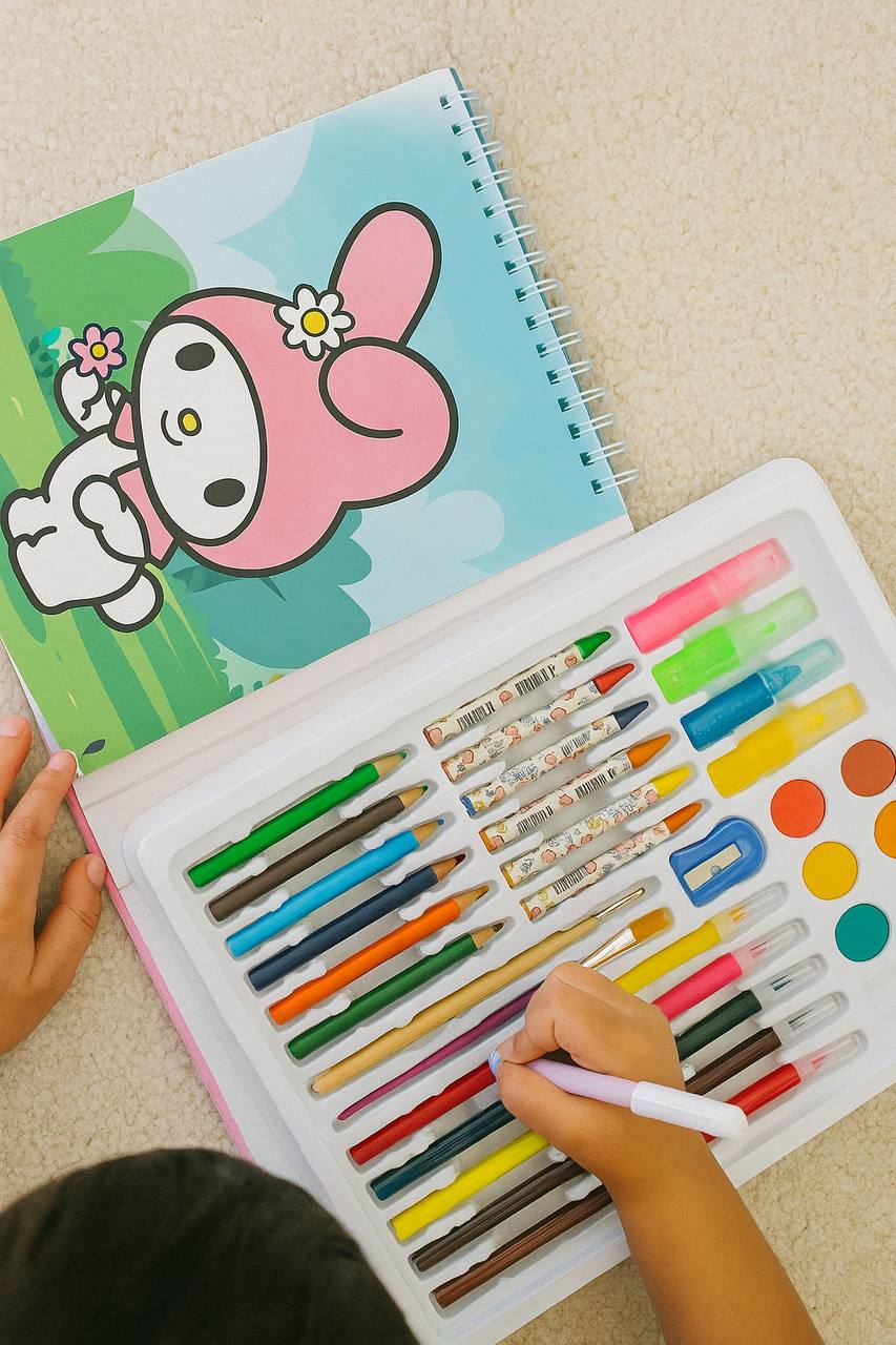 Unique Bazar: Kids Drawing Notebook & Watercolors