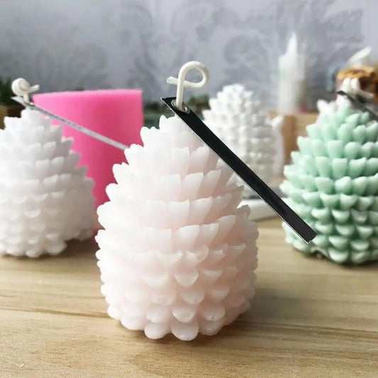 Unique Bazar: Artisanal 3D Pine Cone Candle for Diwali