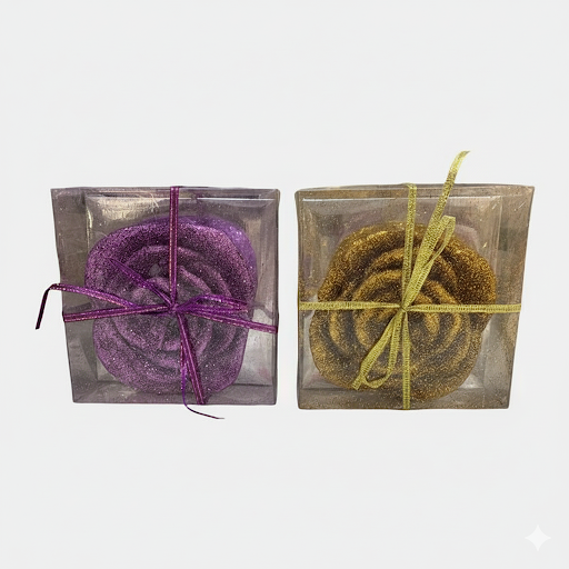 4 Inch Glitter Rose Led Candle | Unique Bazar