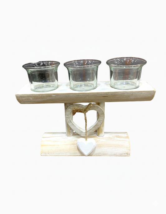 Unique Bazar: Handcrafted Wooden Tealight Holder | Diwali