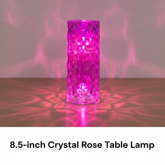 8.5 Inch Crystal Rose Table Lamp | Unique Bazar