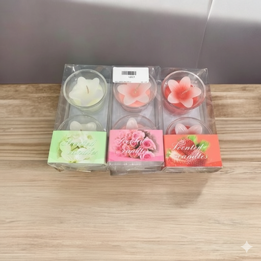 Assorted Scented Flower Tea Light Candles   2X5.5 Inches | Unique Bazar