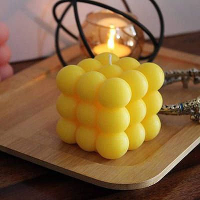 Unique Bazar: Handcrafted Big Cube Candle | Diwali Decor