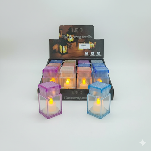 Colorful Led Plastic Swing Candle (Square Design) | Unique Bazar