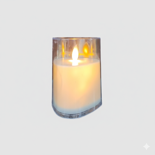 Curved Glass Led Candle   4 Inch | Unique Bazar