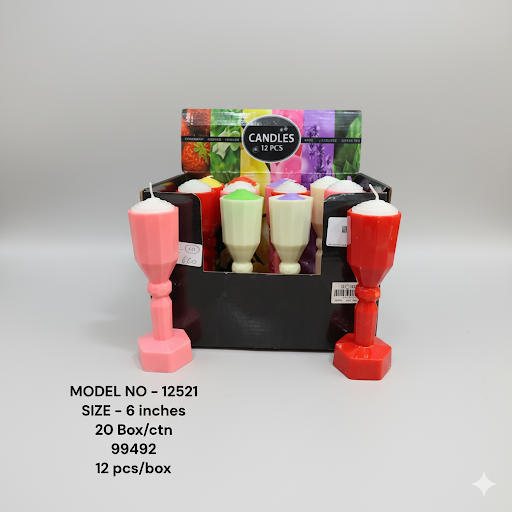 Decorative Cup Candles   6 Inches (12 Pcs Box) | Unique Bazar