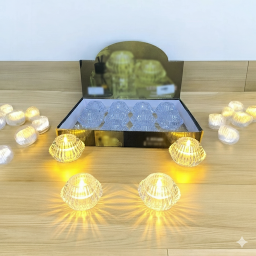 Faceted Led Tealight Holders 12 Pcs Box, 1.8 Inch | Unique Bazar