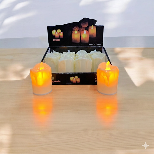 Flameless Pillar Candles 12 Pcs Box, 2.8 Inch | Unique Bazar