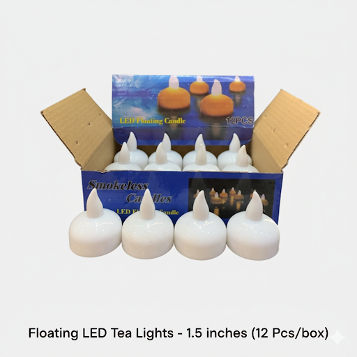 Floating Led Tea Lights   1.5 Inches (12 Pcs Box) | Unique Bazar