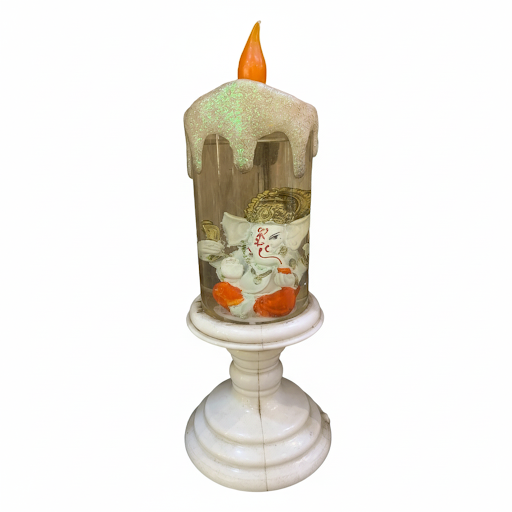 Ganesha Led Candle Decor   9.5 Inch Festive Light | Unique Bazar