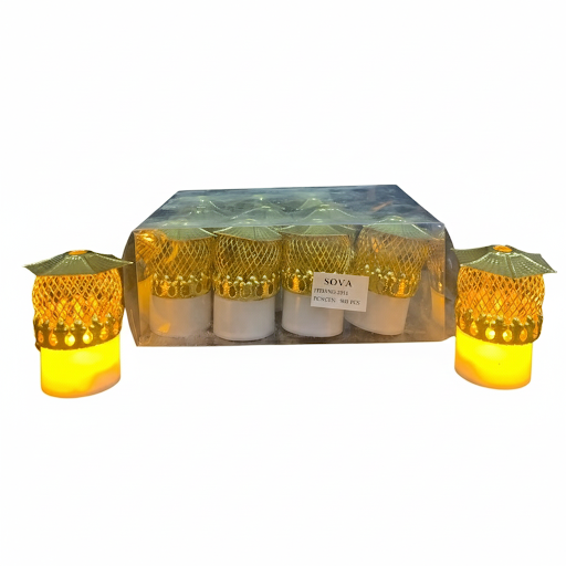 Golden Mesh Hanging Led Tealights   2.5 Inch, 20 Pcs Box | Unique Bazar
