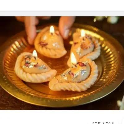 Handcrafted Gujiya Candle | Diwali Decor | Unique Bazar