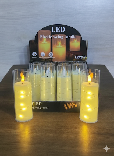 Led Plastic Swing Candle With Fairy Lights (6 Inch) | Unique Bazar