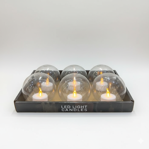 Led Tea Light Candle With Cover (9 Pcs Box, 3 Inch) | Unique Bazar