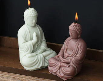 Artisanal Large Buddha Candle | Unique Bazar Diwali Decor