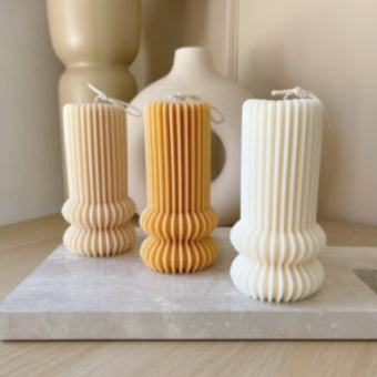 Round Roman Tower Candle - Artisanal Diwali Decor | Unique Bazar