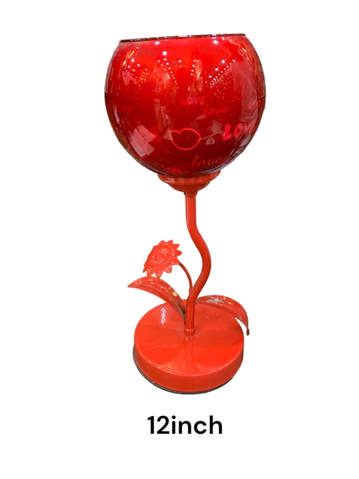 Handcrafted Red Rose Votive Holder | Unique Bazar