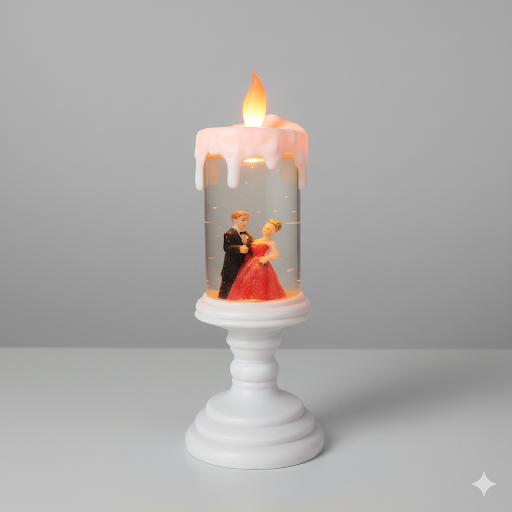 Romantic Couple Led Candle   9.5 Inch Decorative Light | Unique Bazar