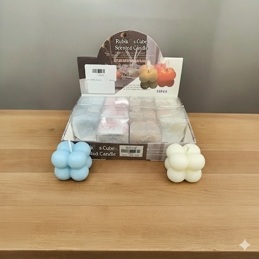 Rubik'S Cube Scented Candles 12 Pcs Box, 1.8 Inch | Unique Bazar