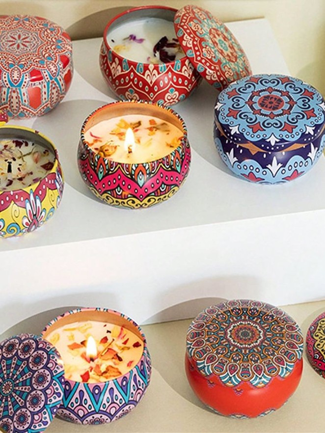 Unique Bazar: Big Scented Tin Candle | Diwali Decor