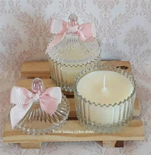 Small Cut Glass Jar Candle