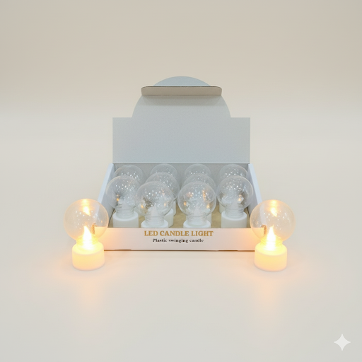 Sphere Led Candle Lights   3 Inch, 12 Pcs Box | Unique Bazar