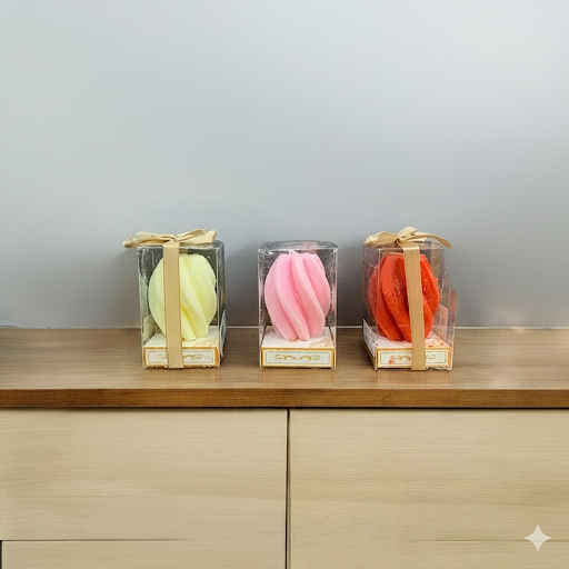 Swirl Design Scented Candles (4.3 Inches) | Unique Bazar