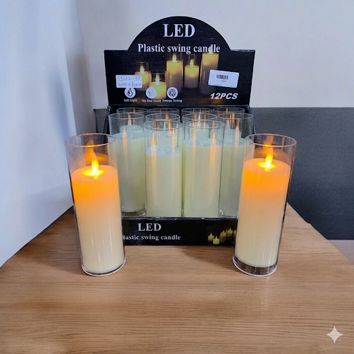 Tall Led Plastic Swing Candle (6.5 Inches) | Unique Bazar