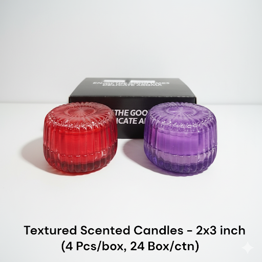 Textured Scented Candles   2X3 Inch (4 Pcs Box) | Unique Bazar