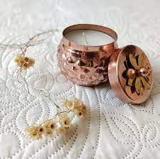 Pine Apple Urli With Lid Copper Scented Jar Candle