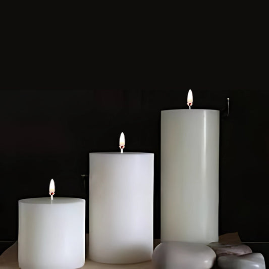 Unique Bazar: Artisanal Diwali Wax Pillar Candle 3Pc Set