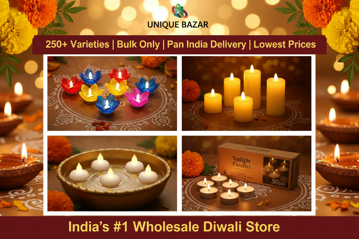 Diwali candles bulk wholesale - LED diyas, tealights, floating candles at lowest prices pan India - Unique Bazar