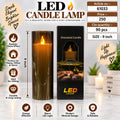 Tall Amber Glass LED Candle Lamp Pack of 3