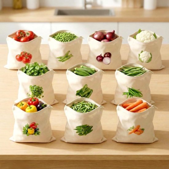 10 Pcs Vegetable Food Printed Bag
