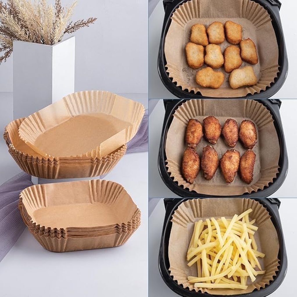 100 PCS Square Air Fryer Paper Sheets Disposable
