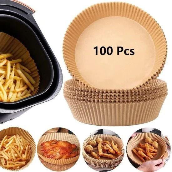 100 PCS Round Air Fryer Paper Sheets Disposable