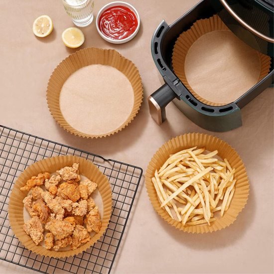 100 PCS Round Air Fryer Paper Sheets Disposable