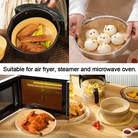 100 PCS Round Air Fryer Paper Sheets Disposable
