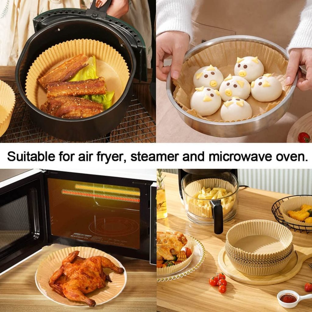 100 PCS Round Air Fryer Paper Sheets Disposable