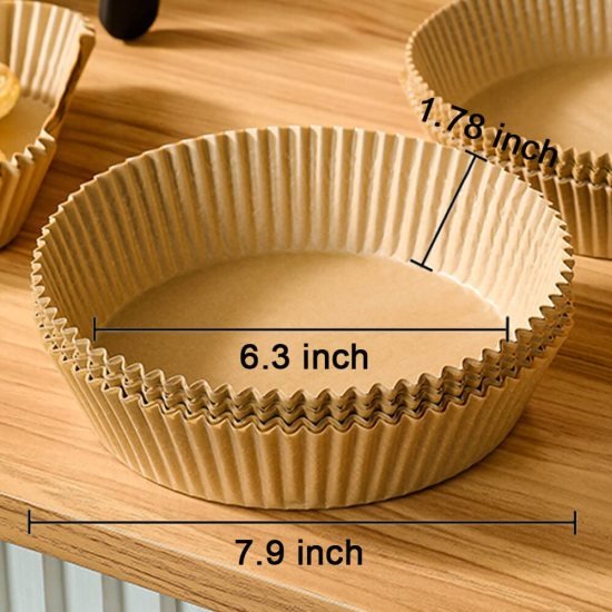 100 PCS Round Air Fryer Paper Sheets Disposable