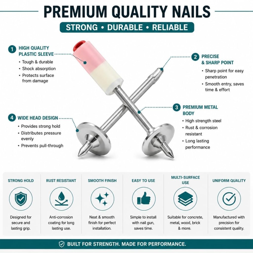 100 Pcs Nail Gun Only Nail